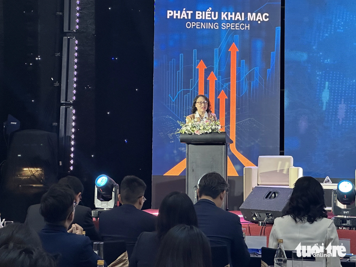 Bà Tạ Thanh Bình - vụ trưởng Vụ Phát triển thị trường chứng khoán - Ảnh: BÔNG MAI