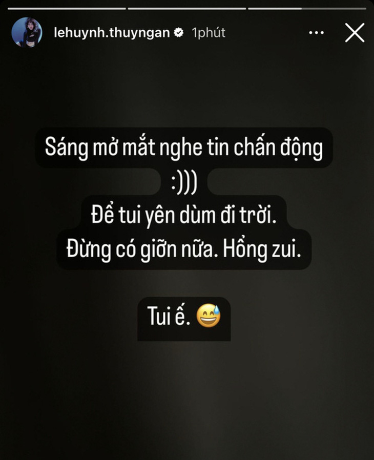 Thúy Ngân đăng trạng thái khẳng định đang độc thân giữa tin đồn từng hẹn hò Jack