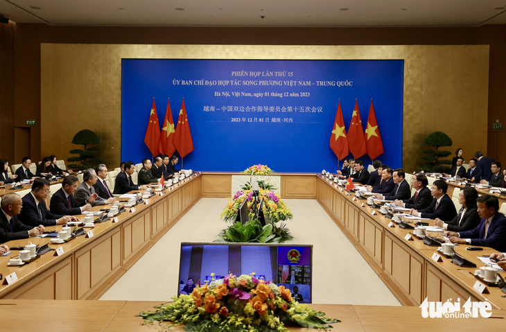 Toàn cảnh phiên họp thứ 15 Ủy ban chỉ đạo hợp tác song phương Việt Nam - Trung Quốc - Ảnh: NGUYỄN KHÁNH