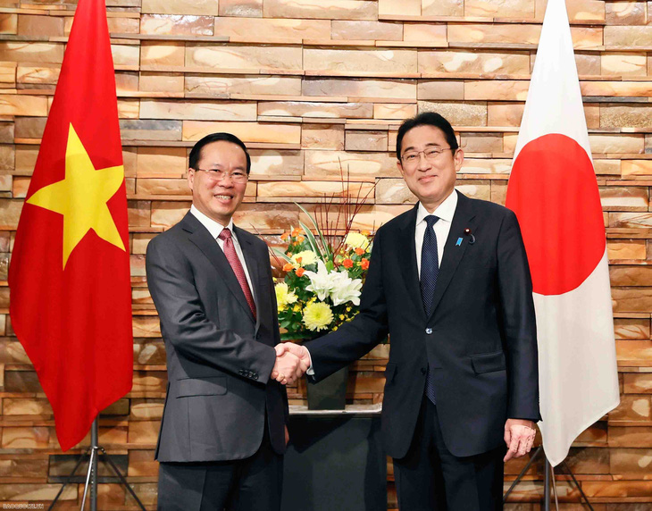 Chủ tịch nước Việt Nam Võ Văn Thưởng và Thủ tướng Nhật Bản Fumio Kishida. Ảnh: TTXVN