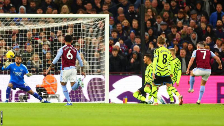 John McGinn (số 7) ghi bàn thắng duy nhất cho Aston Villa trước Arsenal - Ảnh: Getty