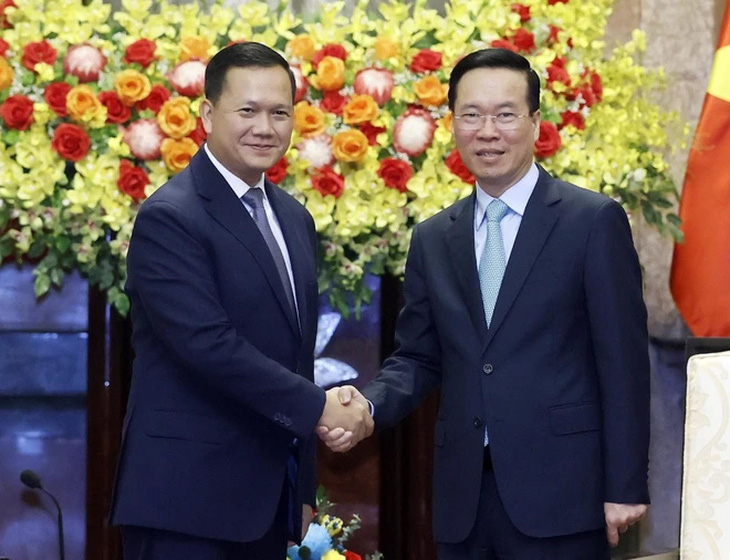 Chủ tịch nước Võ Văn Thưởng tiếp Thủ tướng Vương quốc Campuchia Hun Manet - Ảnh: chinhphu.vn