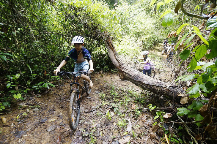 Ngoài việc học trong nhà trường, học sinh rất cần các hoạt động trải nghiệm để khám phá thiên nhiên và phát triển bản thân. Trong ảnh: học sinh đạp xe tham quan đường rừng Mã Đà, huyện Vĩnh Cửu, tỉnh Đồng Nai - Ảnh: QUANG ĐỊNH