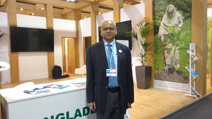Saleemul Huq tại COP26 ở Glasgow, Scotland năm 2021. Ảnh cá nhân của nhân vật