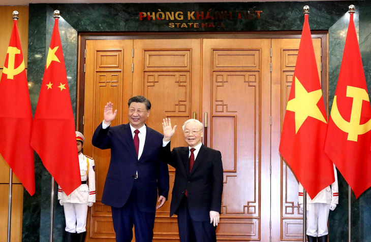 Tổng bí thư Nguyễn Phú Trọng và Tổng bí thư, Chủ tịch nước Trung Quốc Tập Cận Bình trước khi bước vào hội đàm - Ảnh: TTXVN