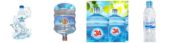 4 loại nước uống đóng chai bị xử phạt do vi phạm chất lượng - Ảnh: Website các công ty