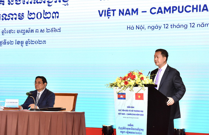 Thủ tướng Hun Manet khẳng định Chính phủ Campuchia sẽ nỗ lực, tạo thuận lợi hơn nữa cho các nhà đầu tư nước ngoài, trong đó có các nhà đầu tư Việt Nam - Ảnh: VGP/NHẬT BẮC