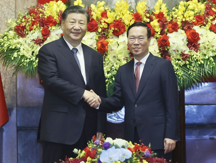 Chủ tịch nước Võ Văn Thưởng và Tổng bí thư, Chủ tịch nước Trung Quốc Tập Cận Bình chụp ảnh chung - Ảnh: TTXVN