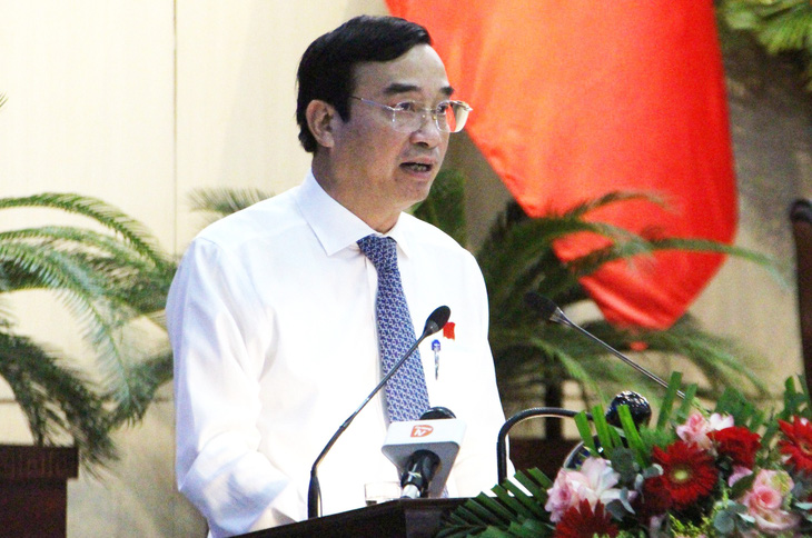 Ông Lê Trung Chinh - chủ tịch UBND TP Đà Nẵng - phát biểu - Ảnh: LÊ TRUNG