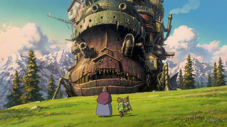 Cảnh trong phim Howl's Moving Castle. 