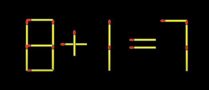 Thử tài IQ: Di chuyển một que diêm để 8+1=7 thành phép tính đúng- Ảnh 1.