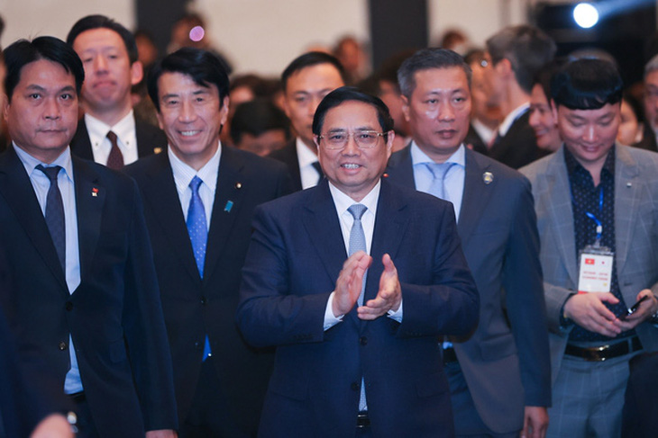Đông đảo các lãnh đạo doanh nghiệp Nhật Bản đã đến dự diễn đàn kinh tế, nghe phát biểu của Thủ tướng - Ảnh: Nhật Bắc