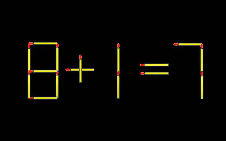 Thử tài IQ: Di chuyển một que diêm để 8+1=7 thành phép tính đúng