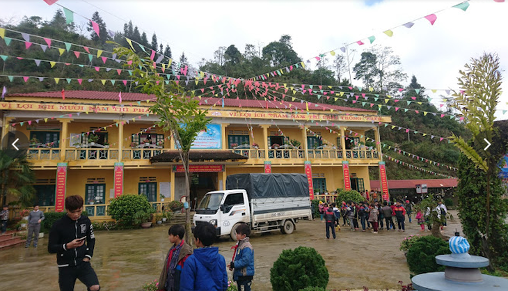 Trường phổ thông dân tộc bán trú tiểu học Hoàng Thu Phố 1, huyện Bắc Hà, tỉnh Lào Cai - Ảnh: A.QUANG