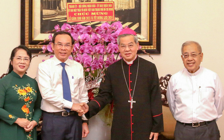 Bí thư Nguyễn Văn Nên thăm Tòa tổng giám mục Tổng giáo phận TP.HCM