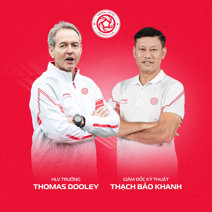 HLV Thomas Dooley sẽ thay thế ông Thạch Bảo Khanh dẫn dắt Thể Công Viettel từ vòng 7 V-League 2023 - 2024 - Ảnh: VIETTEL FC