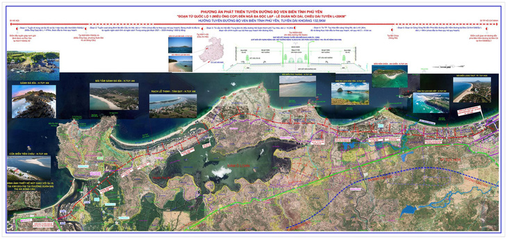 Sơ đồ hướng tuyến đường bộ ven biển tỉnh Phú Yên - Ảnh: HĐND tỉnh Phú Yên