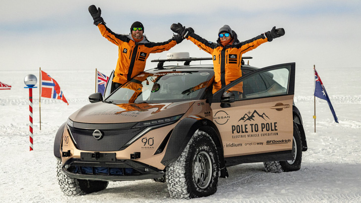 Hành trình 30.000km kéo dài trong 10 tháng đã kết thúc tốt đẹp tại Nam Cực vào tháng 12-2023 - Ảnh: Nissan