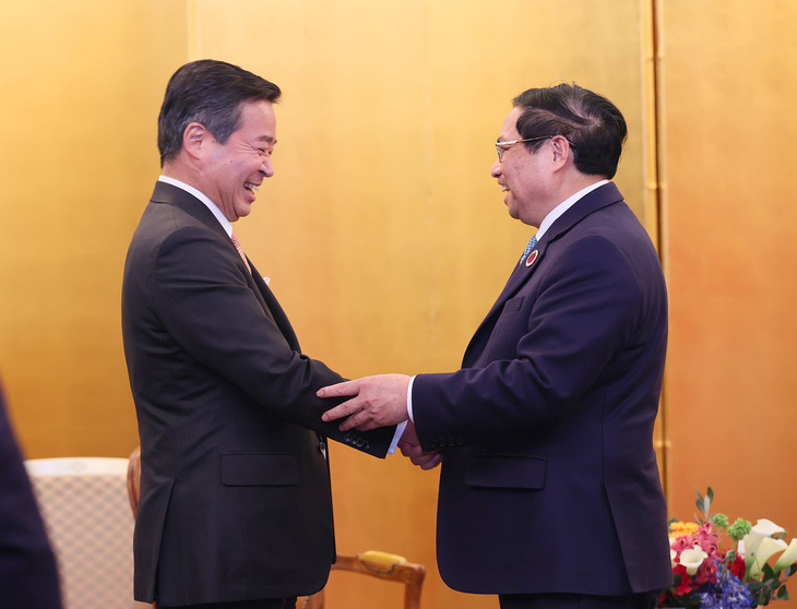 Thủ tướng Phạm Minh Chính tiếp ông Masayuki Hyodo, chủ tịch kiêm tổng giám đốc Tập đoàn Sumitomo - Ảnh: VGP