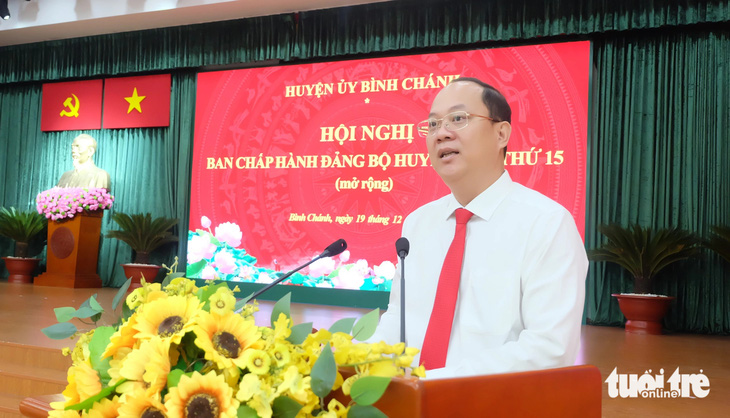 Phó bí thư Thành ủy TP.HCM Nguyễn Hồ Hải phát biểu chỉ đạo hội nghị - Ảnh: TIẾN LONG