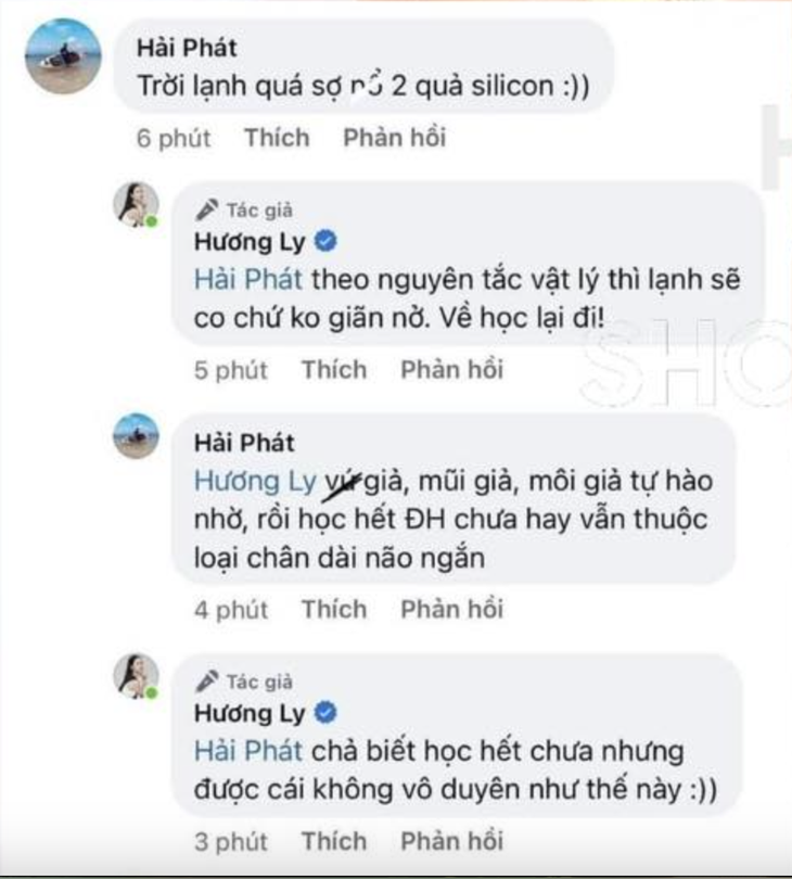 Ảnh chụp bình luận kém duyên của anti fan ám chỉ Hương Ly sở hữu 