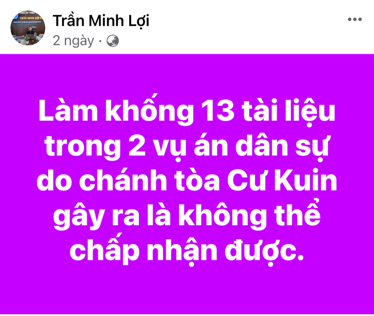 Một trong những nội dung ông Trần Minh Lợi đăng lúc chưa bị bắt - Ảnh chụp màn hình
