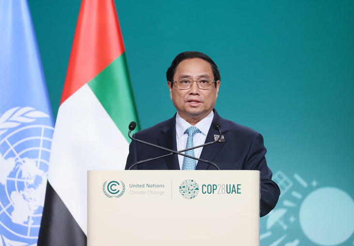 Thủ tướng phát biểu tại Hội nghị COP28 - Ảnh: D.GIANG
