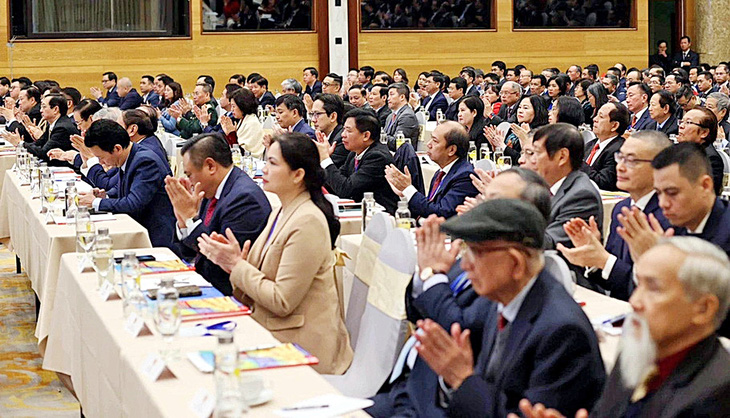 Các đại biểu tham dự phiên khai mạc Hội nghị Ngoại giao lần thứ 32 ngày 19-12 - Ảnh: NGUYỄN KHÁNH