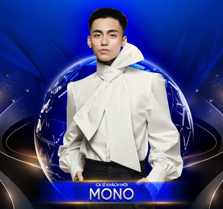 Cái tên đầu tiên chính là Mono - nam ca sĩ trẻ tài năng đang được đông đảo khán giả Việt Nam yêu mến. Theo tiết lộ từ ban tổ chức, Mono sẽ mang một trong những ca khúc mới nhất của mình đến với chung kết Miss Earth 2023 và hứa hẹn tạo nhiều dấu ấn khó quên.