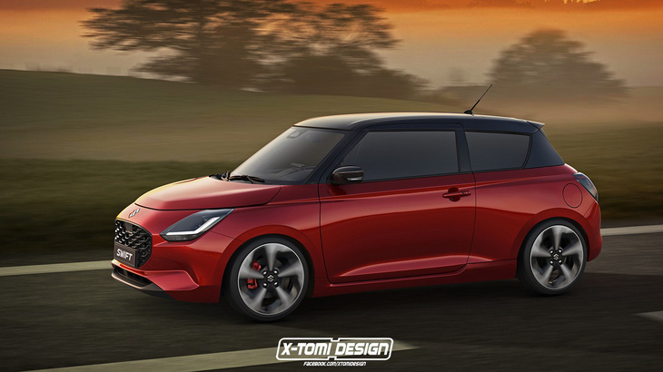 Phác thảo thiết kế phiên bản hot hatch 3 cửa của Suzuki Swift đời mới - Ảnh: X-Tomi Design