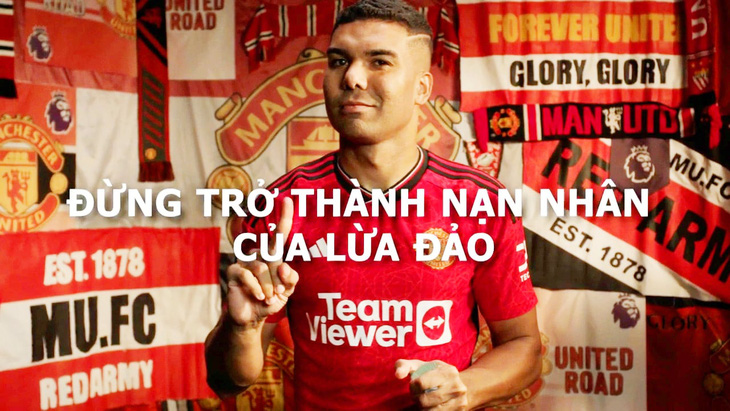 Ngôi sao Manchester United Casemiro kêu gọi chống vi phạm bản quyền tại Việt Nam - Ảnh: PHƯƠNG KHANH