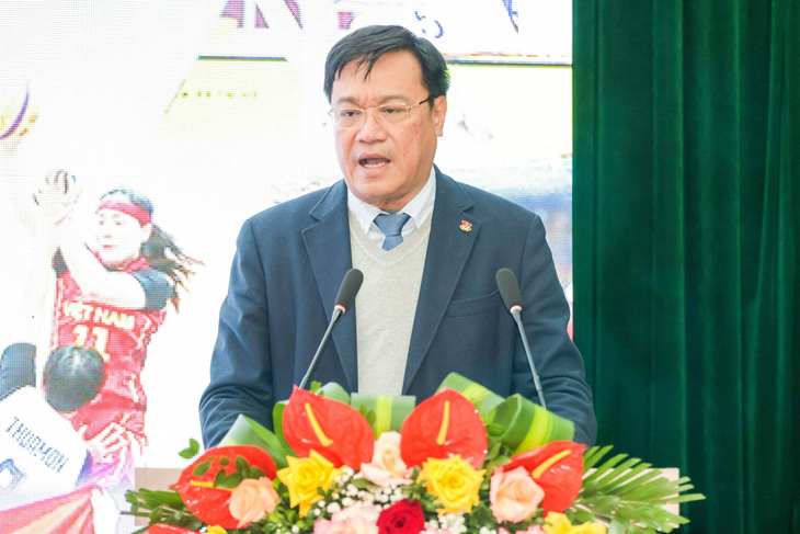 Ông Đặng Hà Việt - cục trưởng Cục Thể dục thể thao - phát biểu tại hội nghị tổng kết công tác năm 2023 và triển khai công tác năm 2024 - Ảnh: QUÝ LƯỢNG