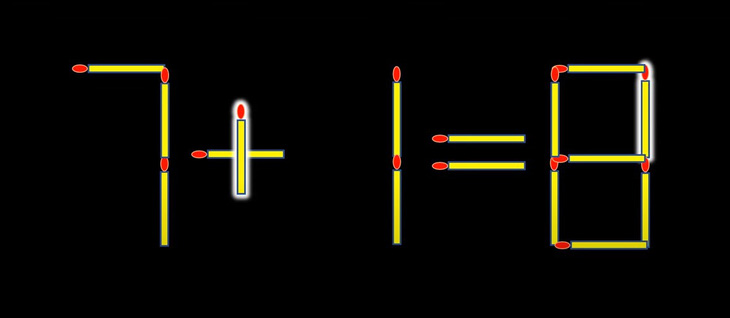 Thử tài IQ: Di chuyển hai que diêm để 7-4=6 thành phép tính đúng- Ảnh 2.