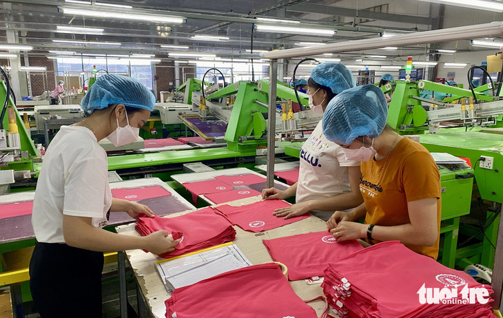 Người lao động làm việc trong một công ty gia công may mặc ở thị xã Hoàng Mai, Nghệ An - Ảnh: DOÃN HÒA