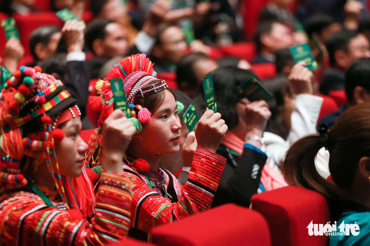 Tại Đại hội Hội Nông dân Việt Nam lần thứ VIII có đại diện nông dân của cả 54 dân tộc tham dự - Ảnh: C.TUỆ