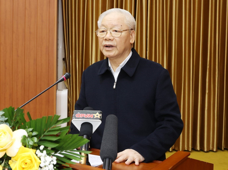 Hội nghị lắng nghe ý kiến chỉ đạo của Tổng bí thư Nguyễn Phú Trọng - Ảnh: TTXVN