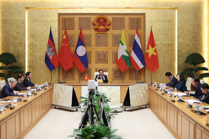 Thủ tướng Phạm Minh Chính nhấn mạnh hợp tác Mekong - Lan Thương đã trở thành cơ chế quan trọng gắn kết các nước Mekong và Trung Quốc, là hình mẫu hợp tác cùng phát triển và cùng thắng - Ảnh: VGP