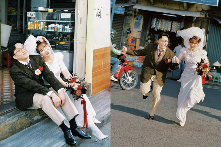 Bộ ảnh kỷ niệm ngày cưới của Hari Won - Trấn Thành được chụp tại Đà Lạt với phong cách thập niên 1990