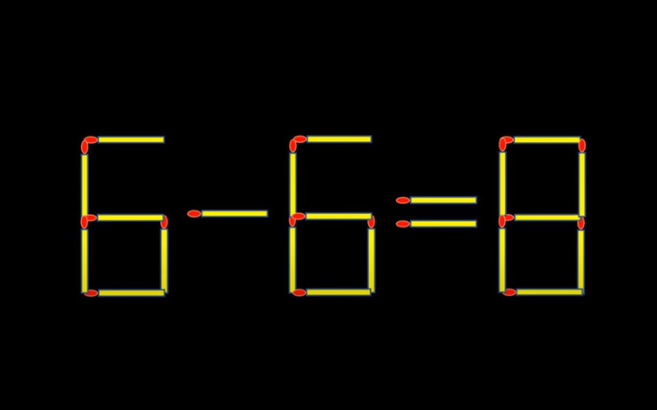 Thử tài IQ: Di chuyển một que diêm để 6-6=8 thành phép tính đúng