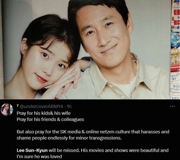 Lee Sun Kyun là cái tên rất quen thuộc với khán giả phương Tây, họ biết đến anh qua phim My Mister hay The Prince coffee và bày tỏ lời tiếc thương trước sự ra đi chóng vánh của nam tài tử - Ảnh: X/My mister fan site