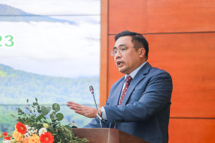 Thứ trưởng Bộ Nông nghiệp và Phát triển nông thôn Nguyễn Quốc Trị phát biểu tại hội nghị - Ảnh: C.TUỆ