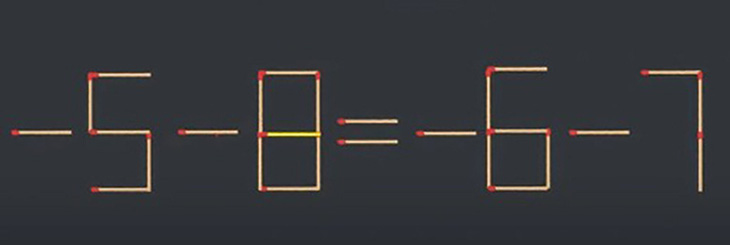Thử tài IQ: Di chuyển một que diêm để -6-0=-6-7 thành phép tính đúng- Ảnh 2.