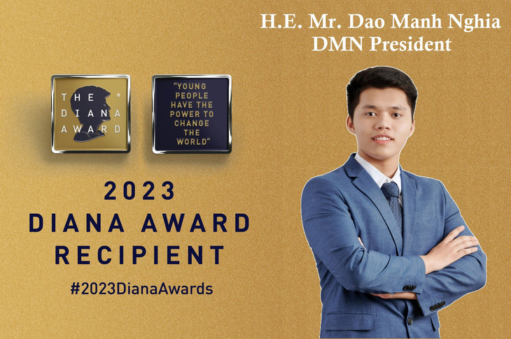 Ảnh của Đào Mạnh Nghĩa được ban tổ chức giải thưởng Công nương Diana Award đăng trên trang chính thức - Ảnh: DIANA AWARD