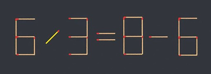 Thử tài IQ: Di chuyển một que diêm để 6-3=8-6 thành phép tính đúng- Ảnh 2.