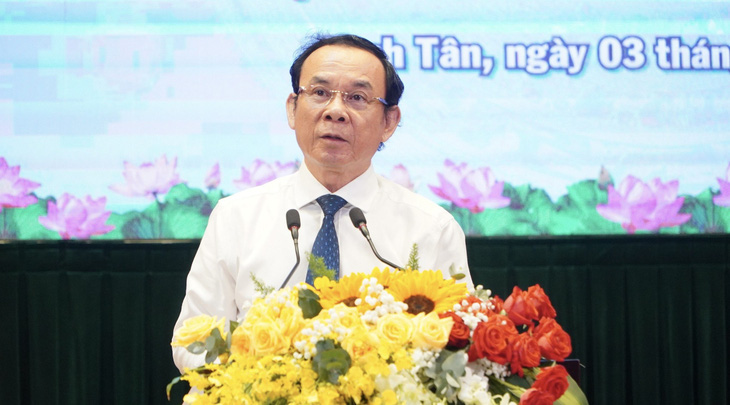 Bí thư Thành ủy Nguyễn Văn Nên phát biểu 