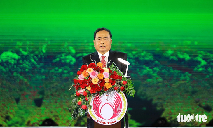 Phó chủ tịch thường trực Quốc hội Trần Thanh Mẫn phát biểu tại lễ khai mạc - Ảnh: ĐẶNG TUYẾT