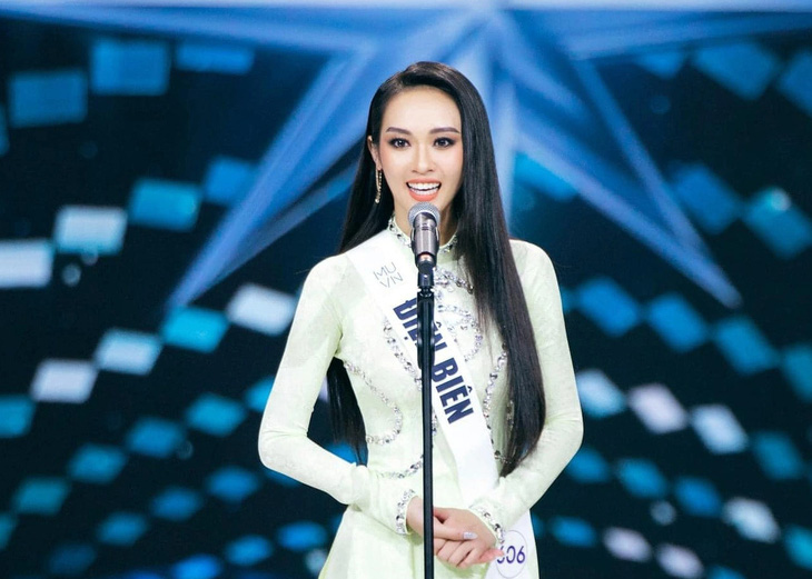 Vũ Thúy Quỳnh cũng là một ứng cử viên sáng giá của cuộc thi năm nay. Cô sinh năm 1998, đến từ Điện Biên, cao 1,75m, số đo ba vòng 90-63-96cm. Cô từng vào top 10 Hoa hậu Hoàn vũ Việt Nam 2022 và đoạt giải phụ 