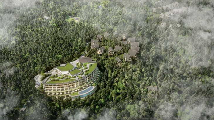 Phối cảnh công trình khách sạn, bungalow trong rừng Vườn quốc gia Tam Đảo đang được lấy ý kiến tham vấn của cộng đồng - Nguồn: Báo cáo ĐTM