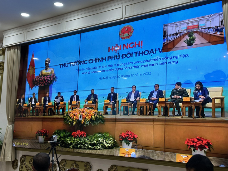 Hội nghị Thủ tướng Chính phủ đối thoại với nông dân Việt Nam năm 2023 tại điểm cầu TP.HCM - Ảnh: THẢO THƯƠNG