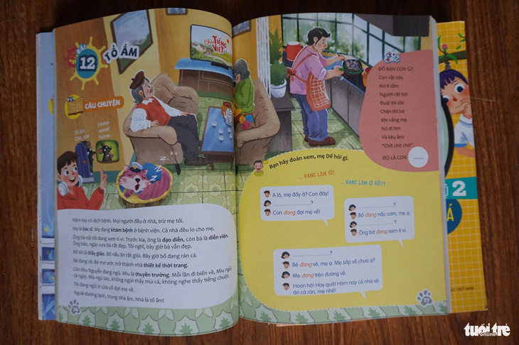 Một bài học tiếng Việt ấm áp tình gia đình trong bộ sách Chào tiếng Việt - Ảnh: T.ĐIỂU